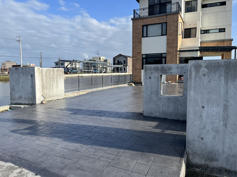 圍牆.壓花地坪1