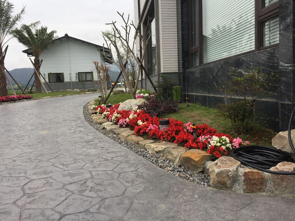 庭園造景壓花地坪